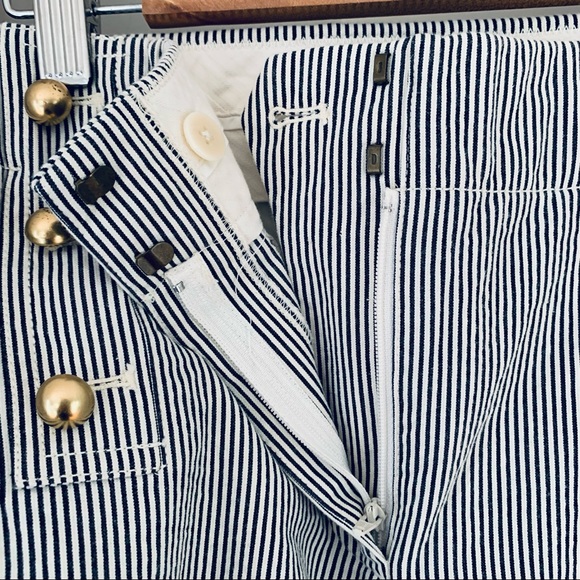 J. Crew Teddie Striped Cropped Sailor Inspired Kick Pant Size 10 - Picture 5 of 14